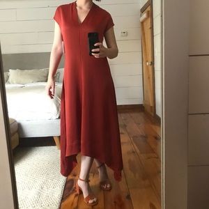On hold 🔮 Halston Heritage Rust Midi Dress